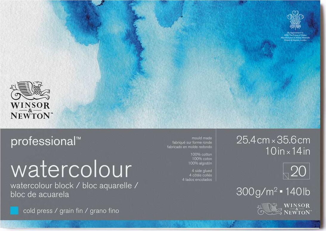 Winsor & Newton - Akvarelblok - 26x36 Cm - Cold Press - 20 Ark