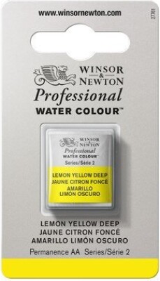 Winsor & Newton - Akvarelfarve 1/2 Blok - Lemon Yellow Deep