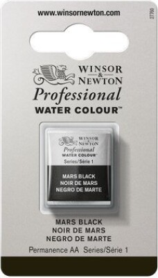 Winsor & Newton - Akvarelfarve 1/2 Blok - Mars Black