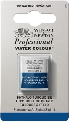 Winsor & Newton - Akvarelfarve 1/2 Blok - Phthalo Turquoise