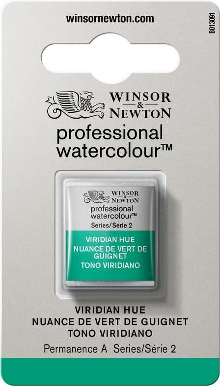 Winsor & Newton - Akvarelfarve 1/2 Pan - Viridian Hue