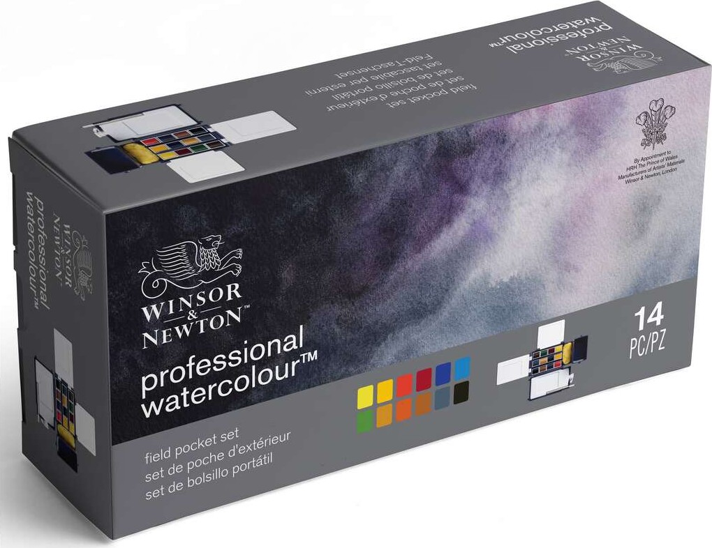 Winsor & Newton - Akvarelfarve Sæt - Field Box - 12 Farver