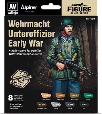 Vallejo - Figur Maling Sæt - Wehrmacht Unteroffizier Early War - 1:35 - 8x17 Ml