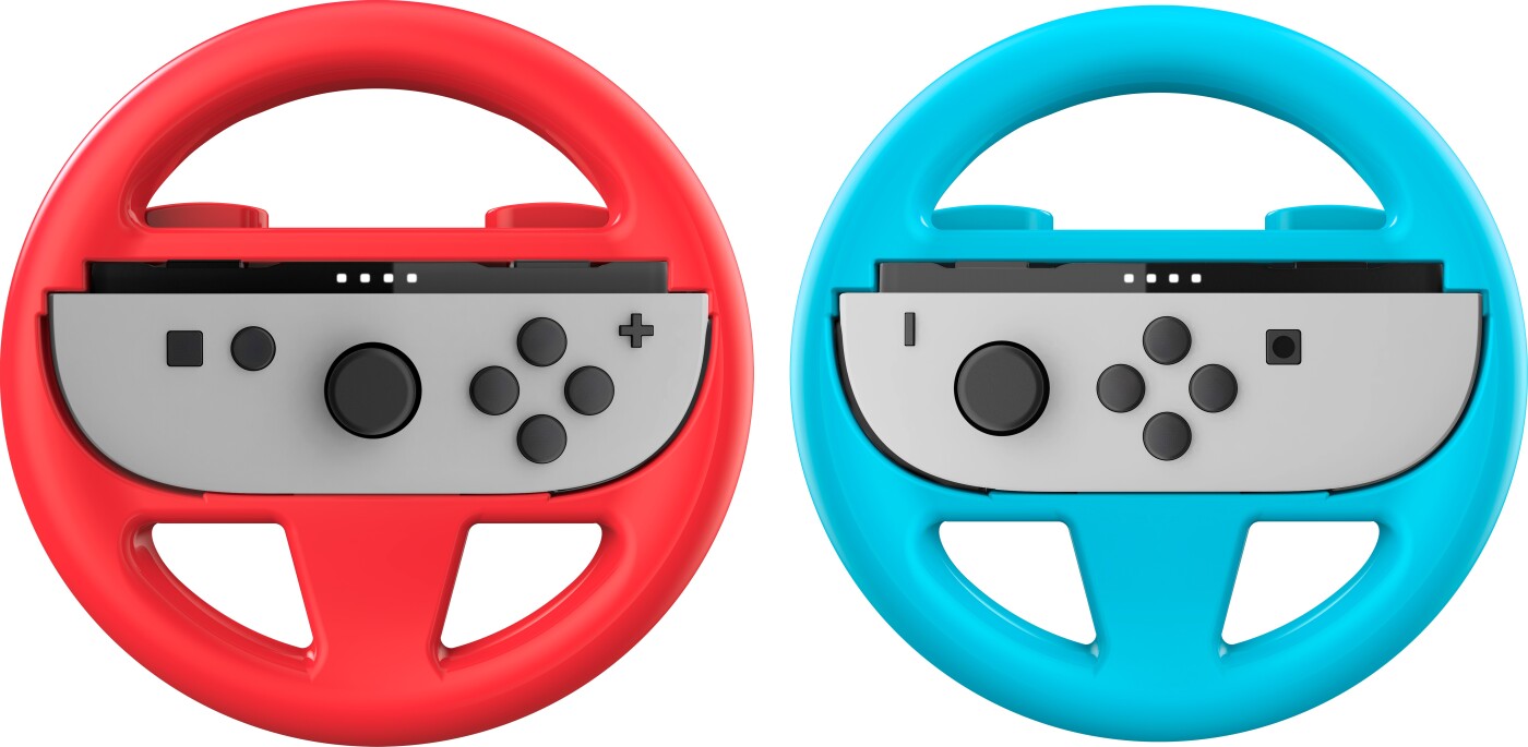 Wheel Duo Pack Til Nintendo Switch Ii - 2 Rat Til Joy-con I Rød Og Blå