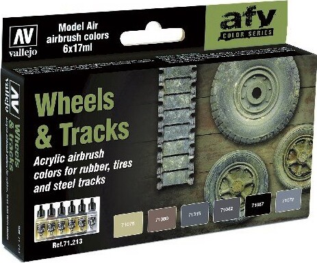 Vallejo - Wheels & Tracks - Acrylic Airbrush - 6x17ml - 71213