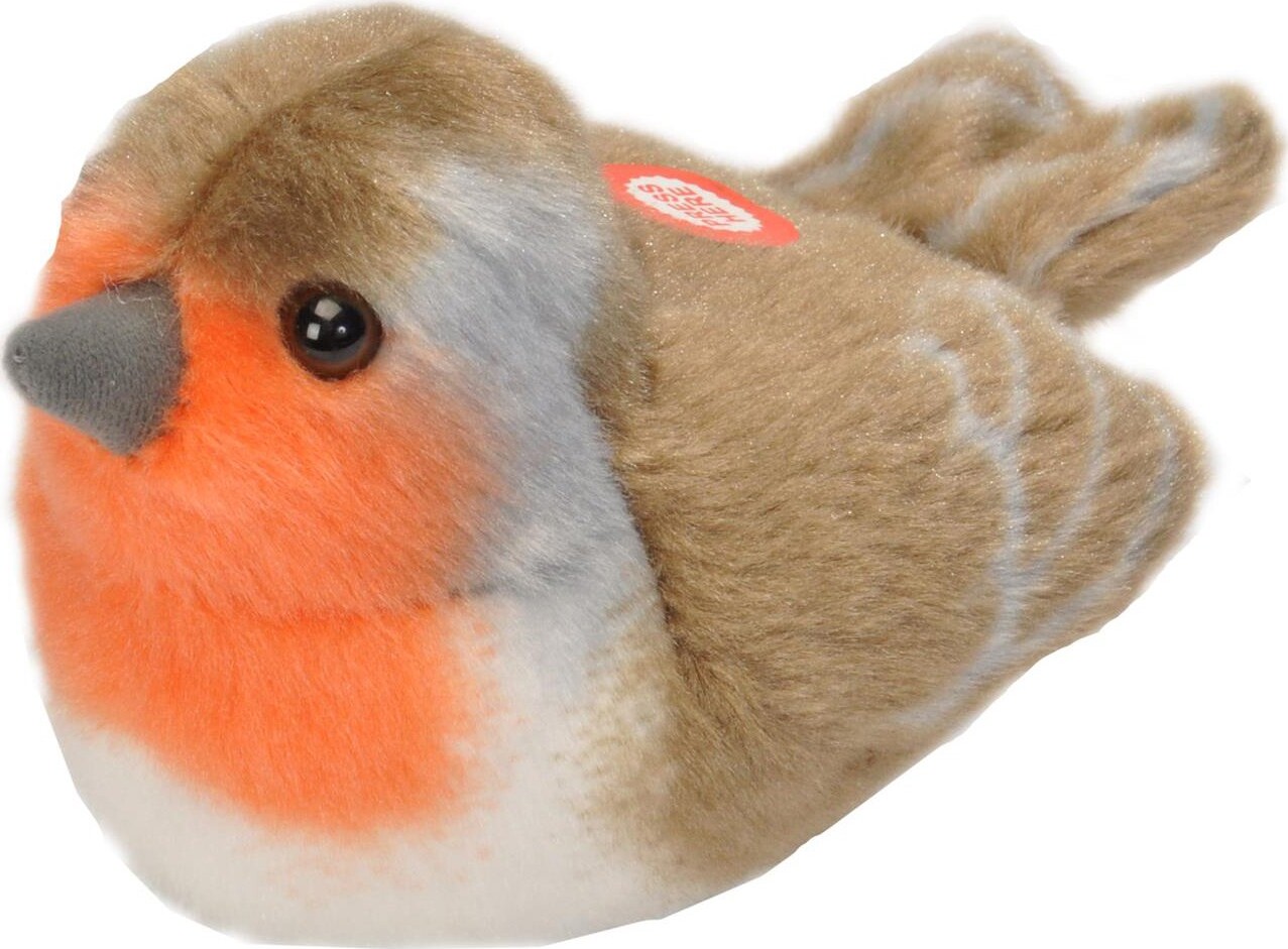 Wild Republic - Plys Bird With Sound 18 Cm Rødhals
