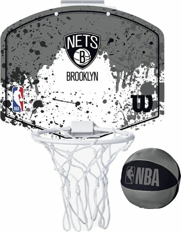 Se Wilson - Brooklyn Nets Basketball Sæt - Kurv Og Bold hos Gucca.dk