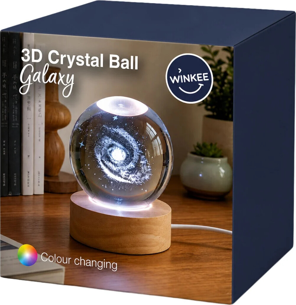 Winkee - Krystalkugle 3d Crystal Ball Galaxy - Multi/mønster