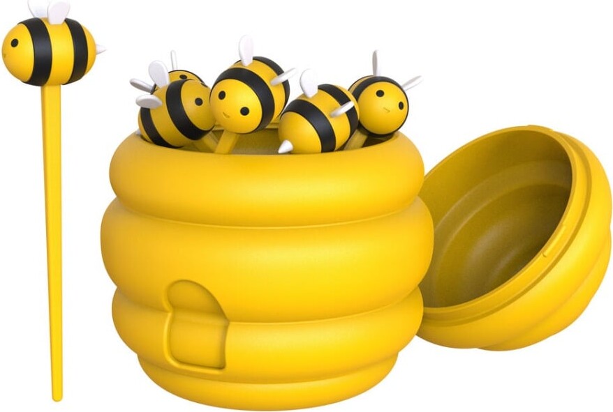 Winkee - Madpinde Med Beholder - Bee Food Pick Set & Bee Hive Container