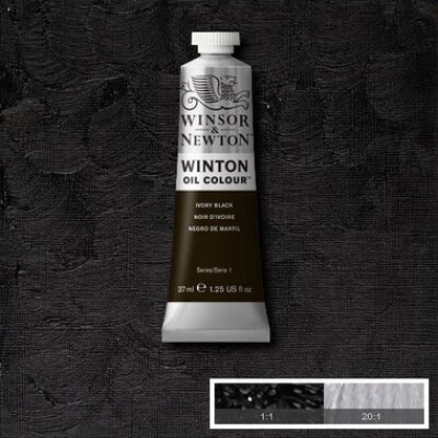 Winsor & Newton Winton Oil Colour, Sort, Elfenben, 37 ml, Rør, 1 stk