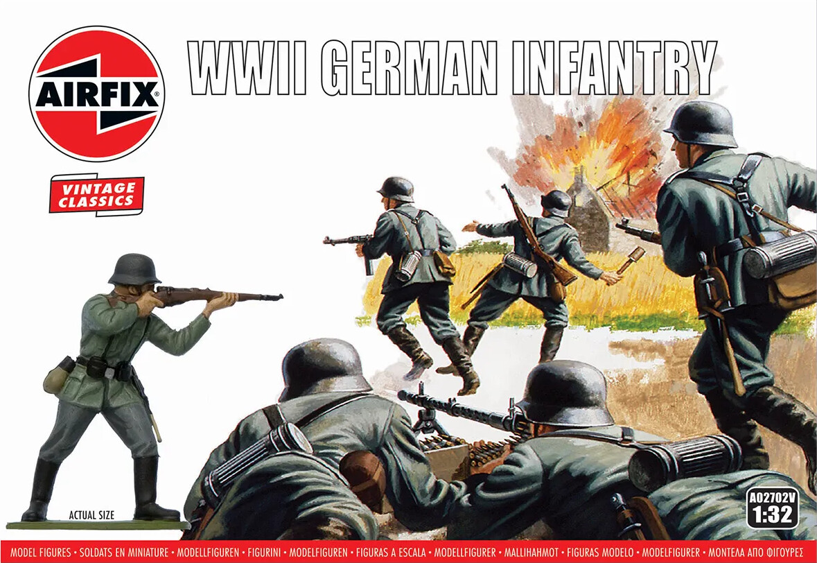 Airfix - Wwii German Infantry Model Figurer - Vintage Classics - 1:32 - A02702v