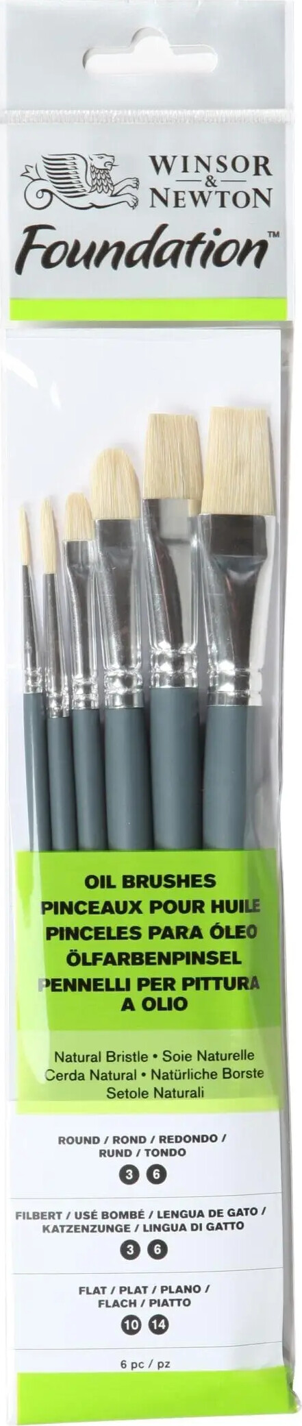 Winsor & Newton - Foundation Brushes - Oil - 6 Stk - Malerpensler