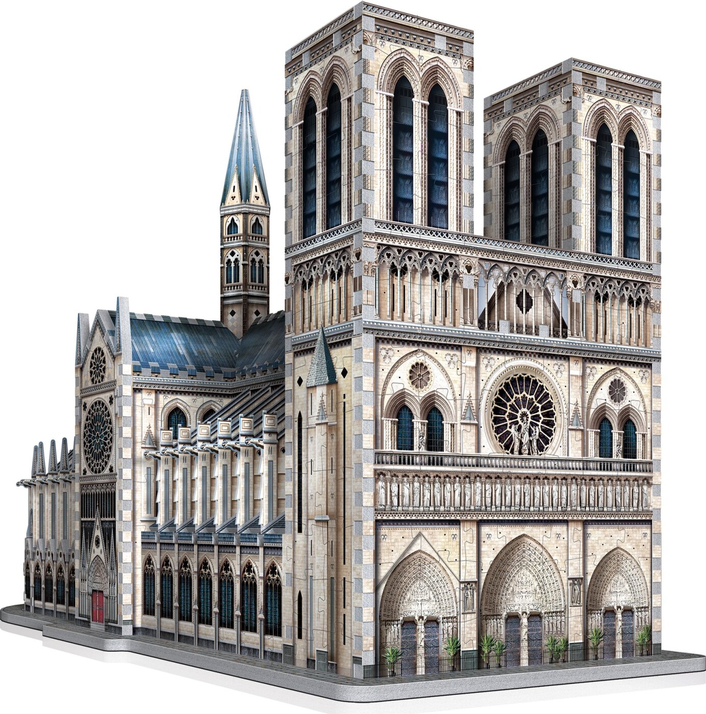 3d Puslespil - Notre-dame I Paris - 830 Brikker - Wrebbit 3d