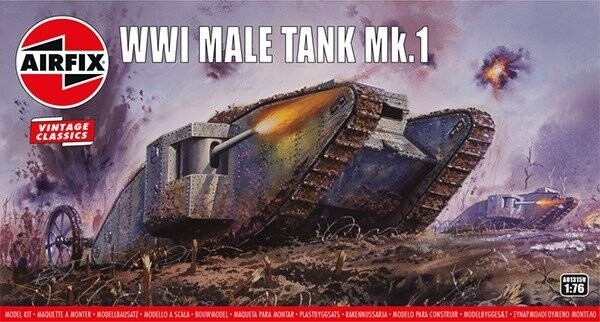 Billede af Airfix - Wwi Male Tank Byggesæt - Vintage Classics - 1:76 - A01315v