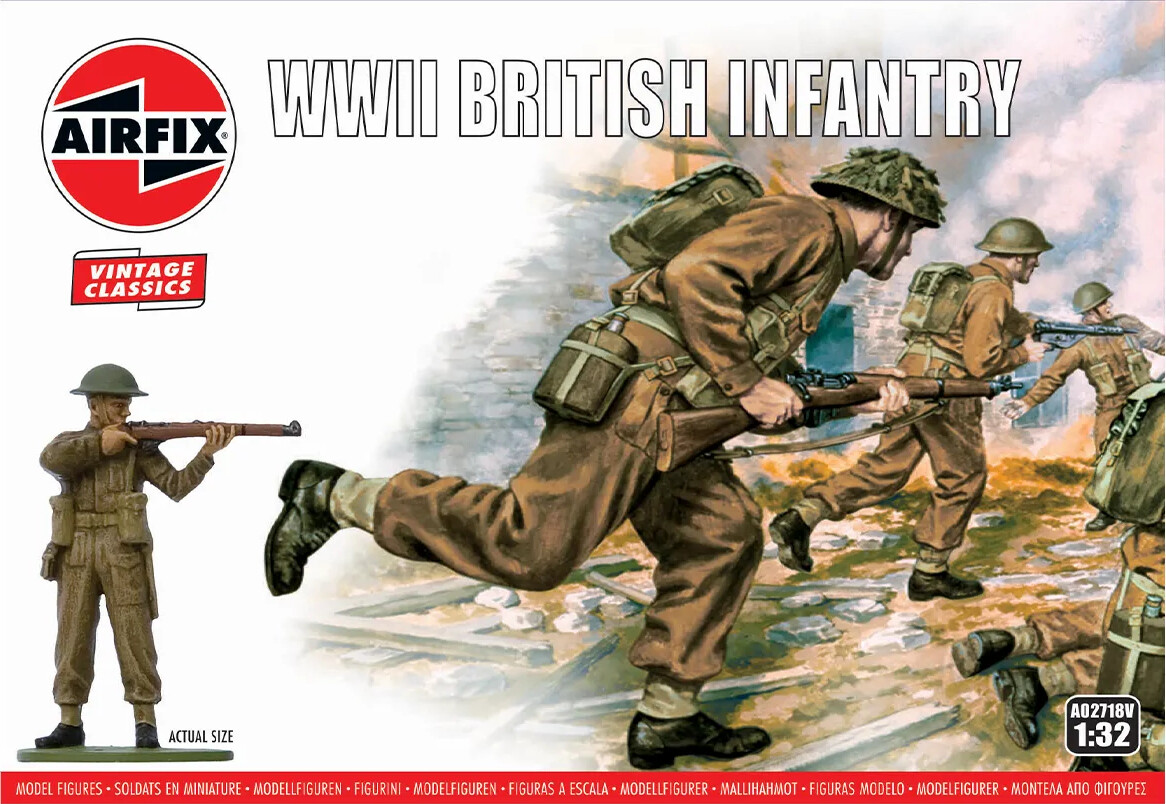 Airfix - Wwii British Infantry Model Figurer - Vintage Classics - 1:32 - A02702v