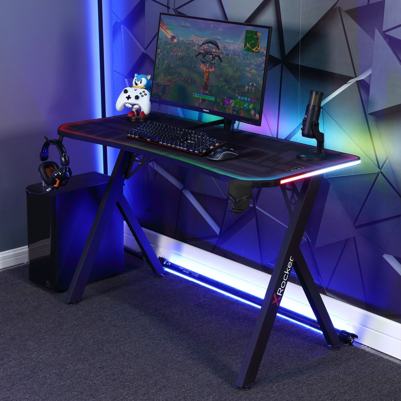 X-rocker - Lumio Rgb Gaming Desk - Neo Motion+ Bord