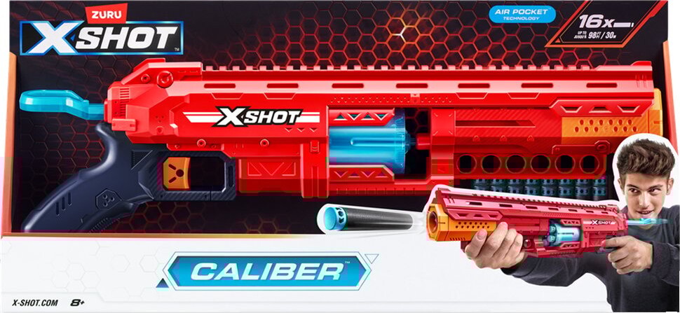 X-shot - Excel Caliber Blaster Gun - 16 Skud - Series 1 - Zuru