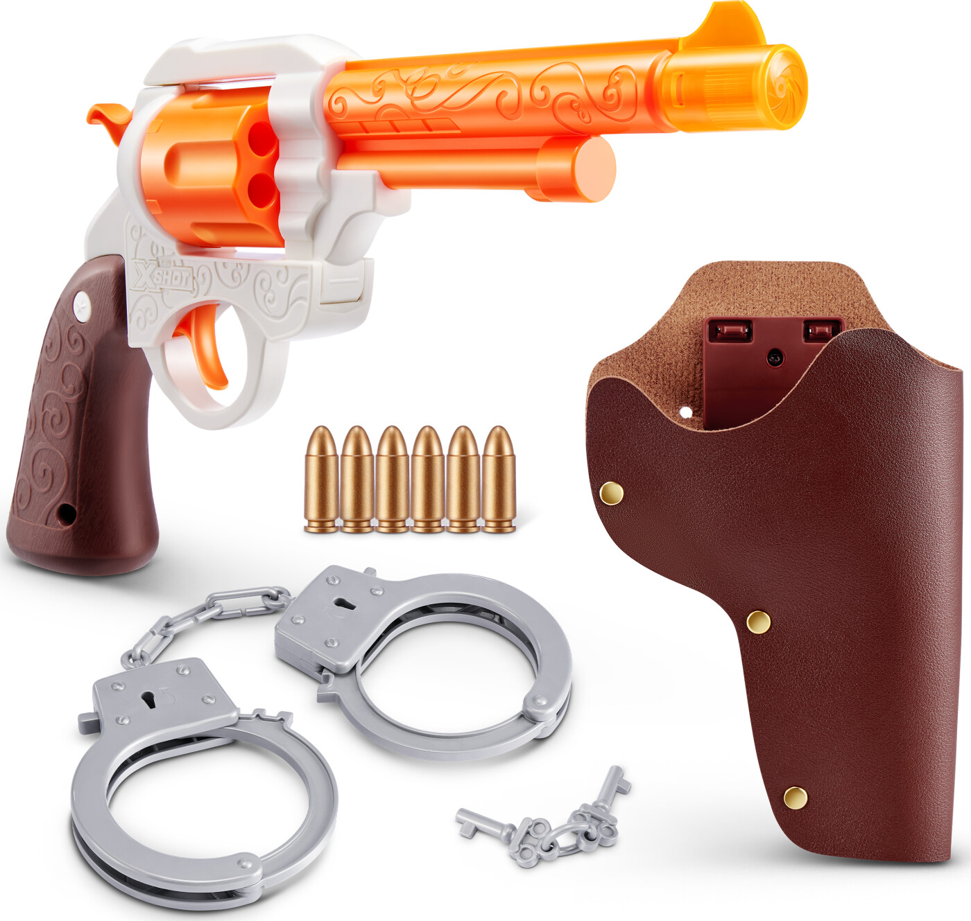 Zuru X-shot - Cowboy Pistol Og Håndjern Legetøj Sæt - Lys Og Lyd