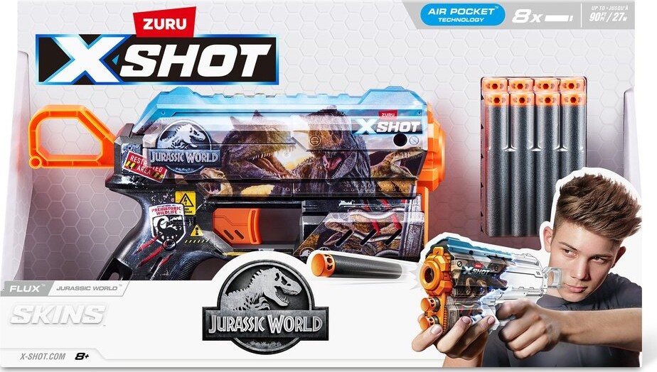 Zuru X-shot - Skins - Jurassic World Flux Gun - 8 Skud