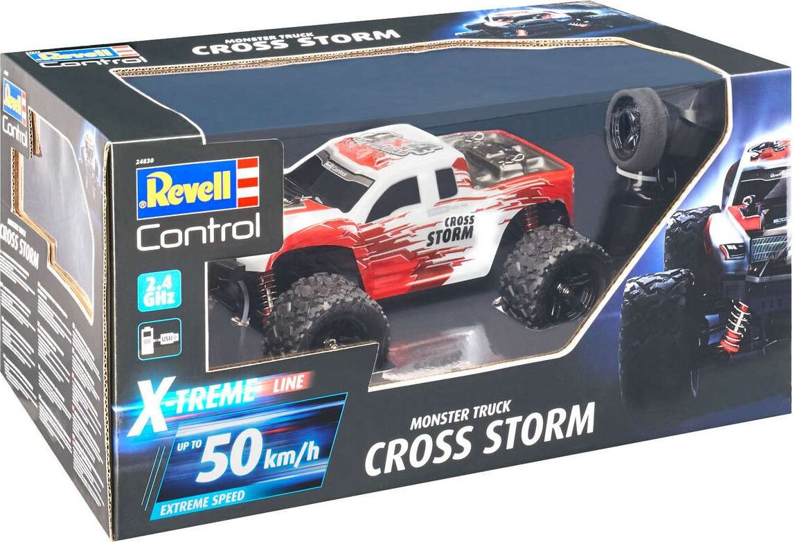 Revell Control - X-treme Cross Storm Fjernstyret Monster Truck - 1:18 - Rød Hvid - 24830