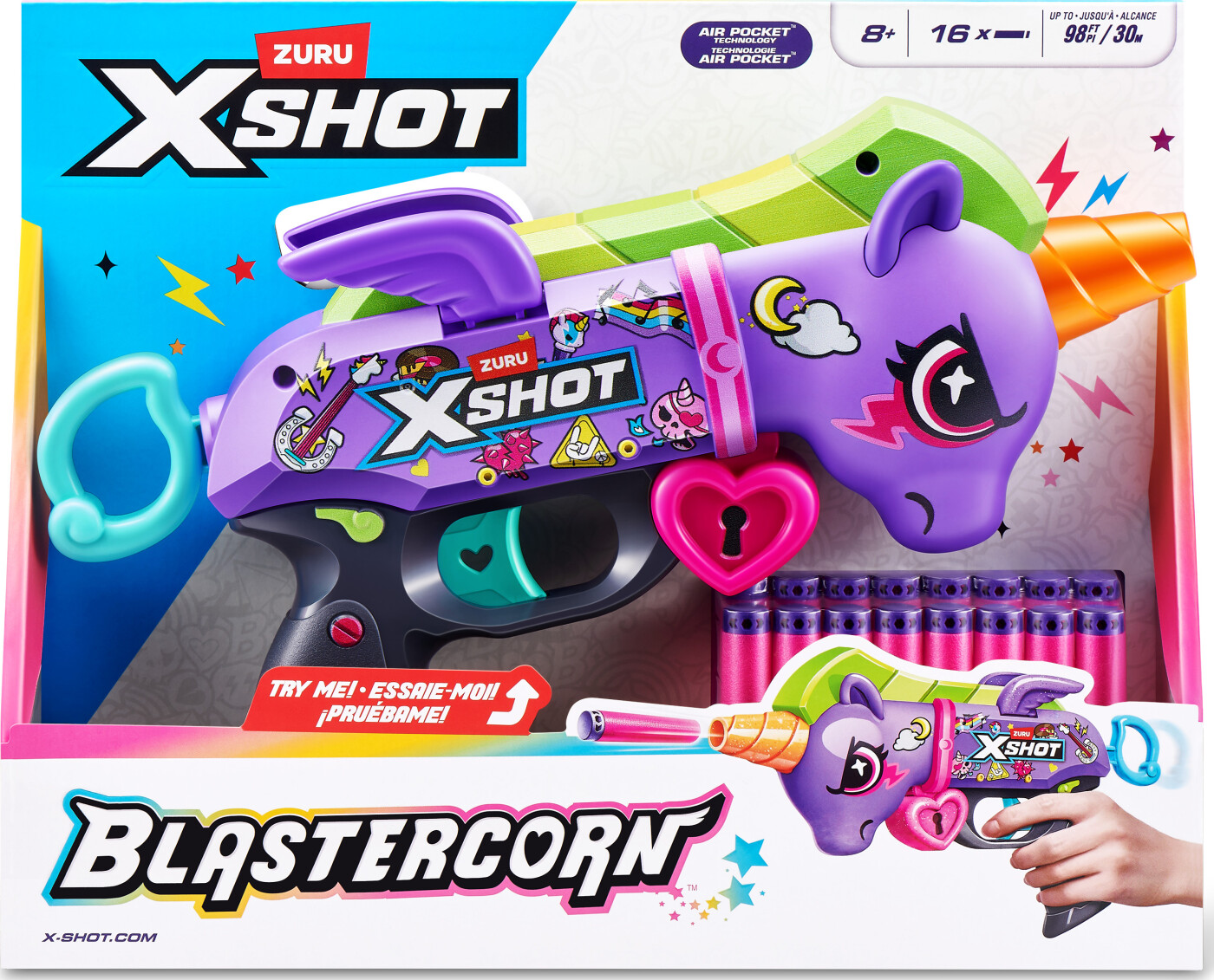 Zuru Xshot - Blastercorn Unicorn Blaster - 16 Darts