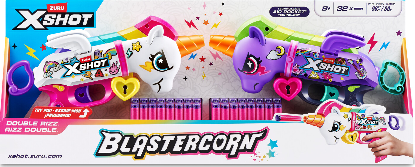Zuru Xshot - Blastercorn Unicorn Blaster 2-pak - 32 Darts