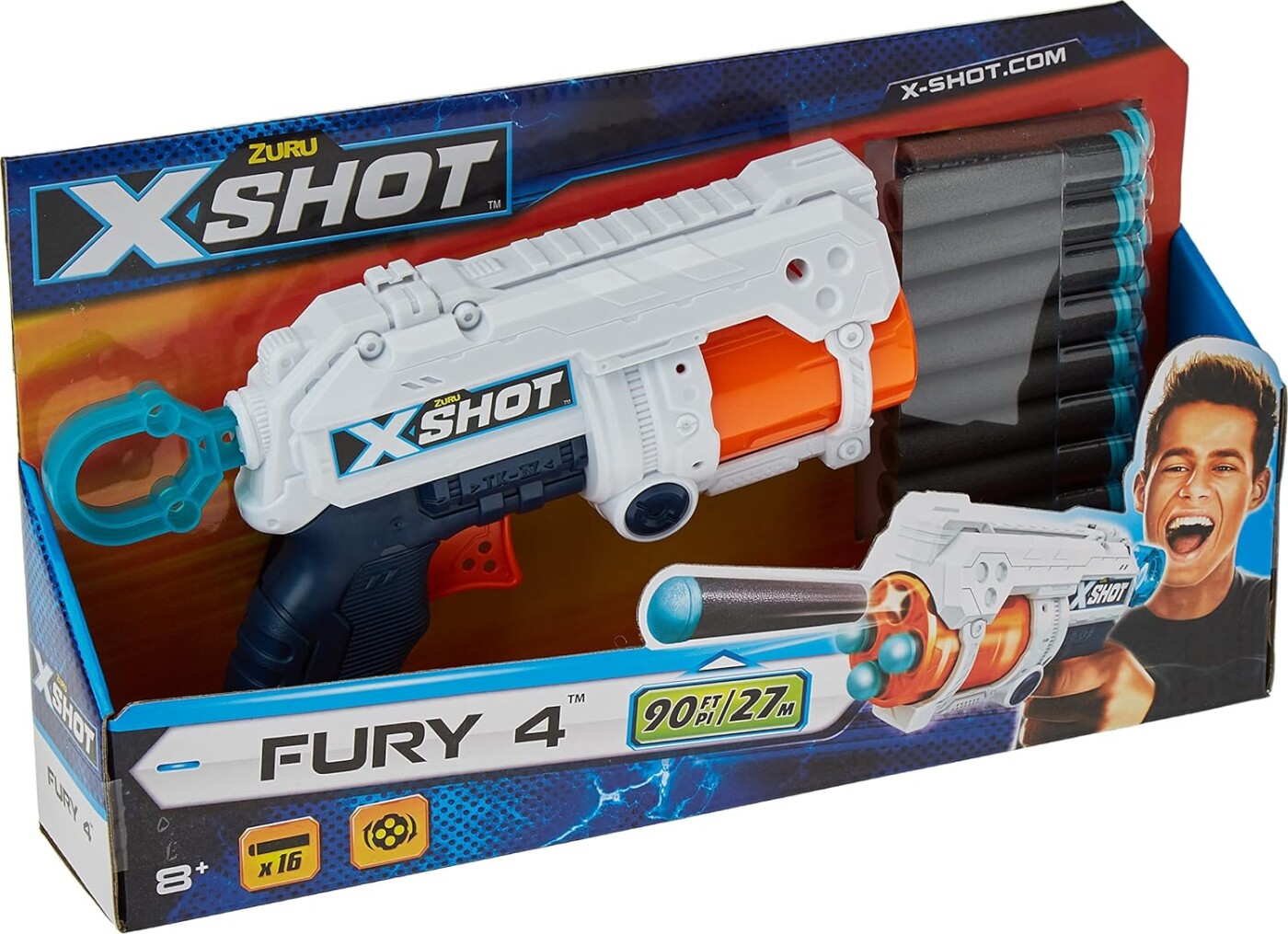 Zuru Xshot - Excel Fury 4 Foam Dart Blaster - 16 Darts