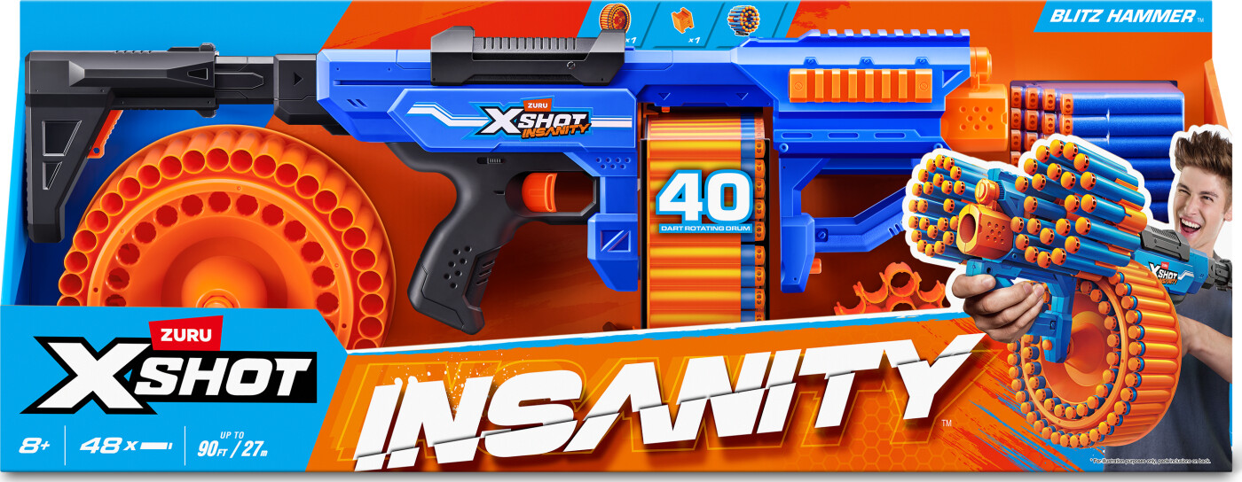 Zuru Xshot - Insanity Blitz Hammer Blaster - 48 Darts