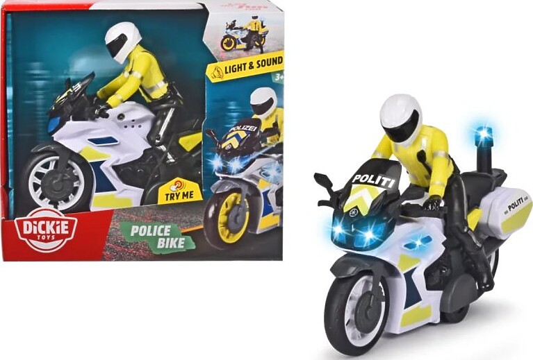 Yamaha Sos Politimotorcykel Dansk 17cm, Friktion Lyd+lys