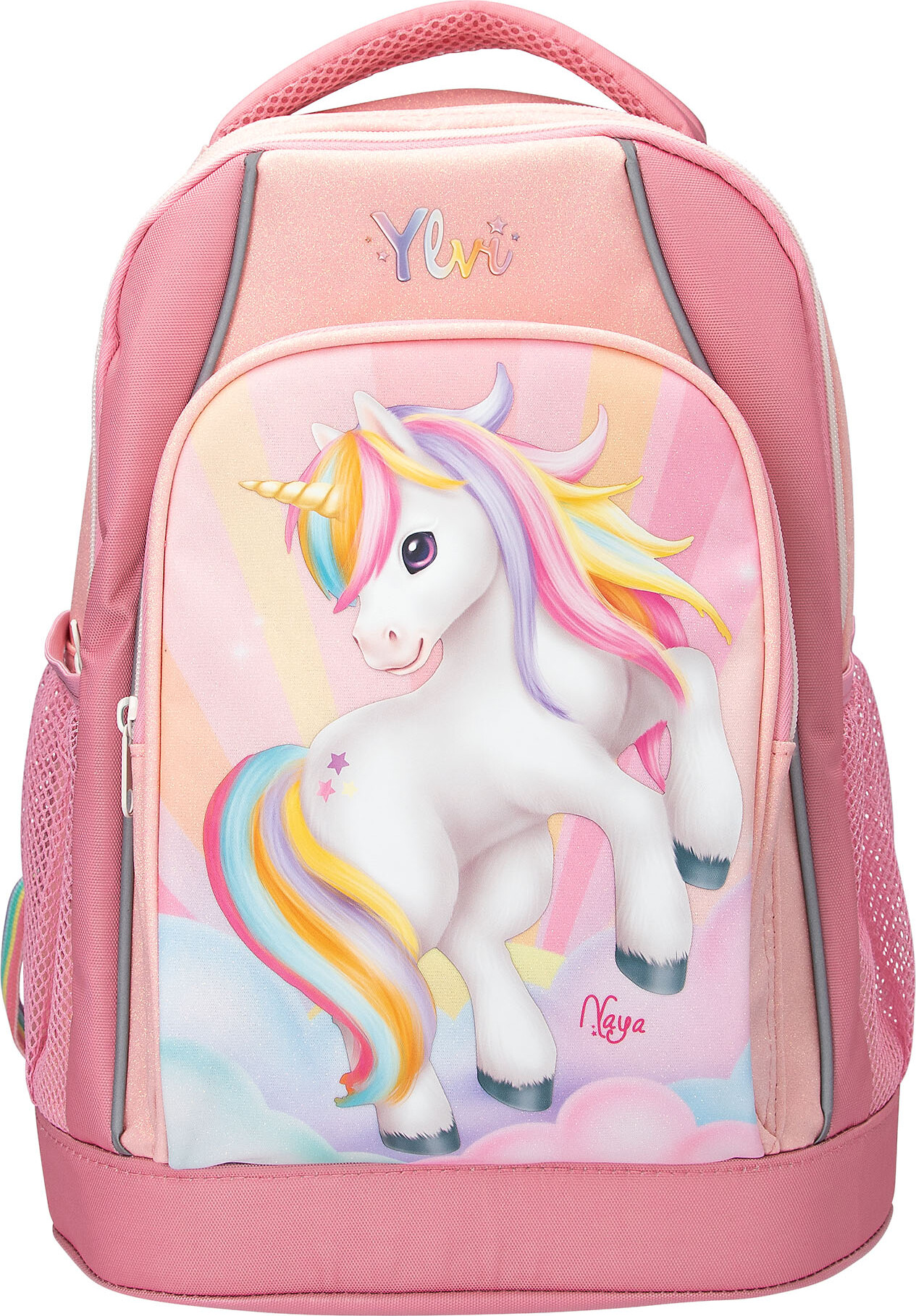 Ylvi - Enhjørning Skoletaske Til Børn - Sugar Pop - Regnbue - Pink