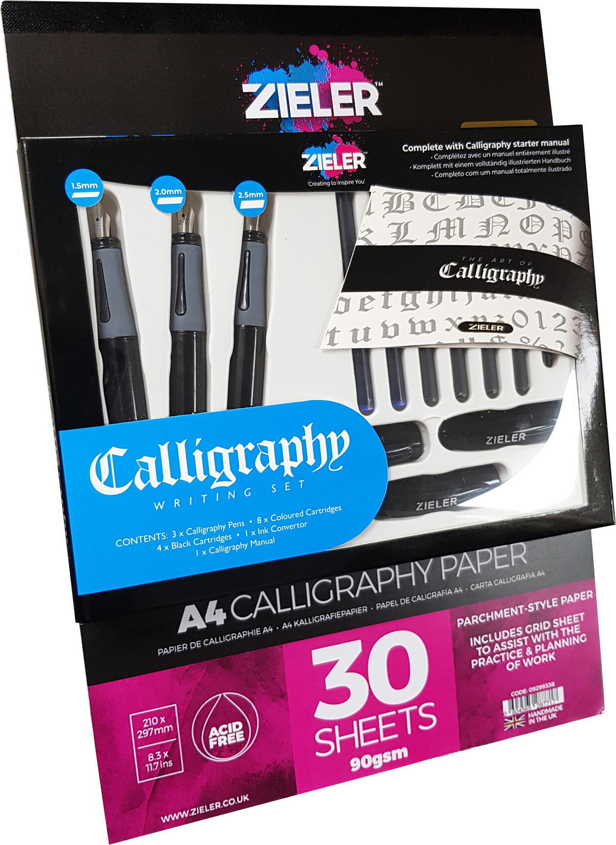 Kalligrafisæt - Zieler - 17 Dele