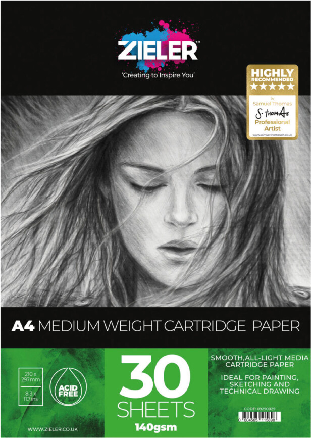 Tegneblok - A4 140 G - 30 Ark - Zieler