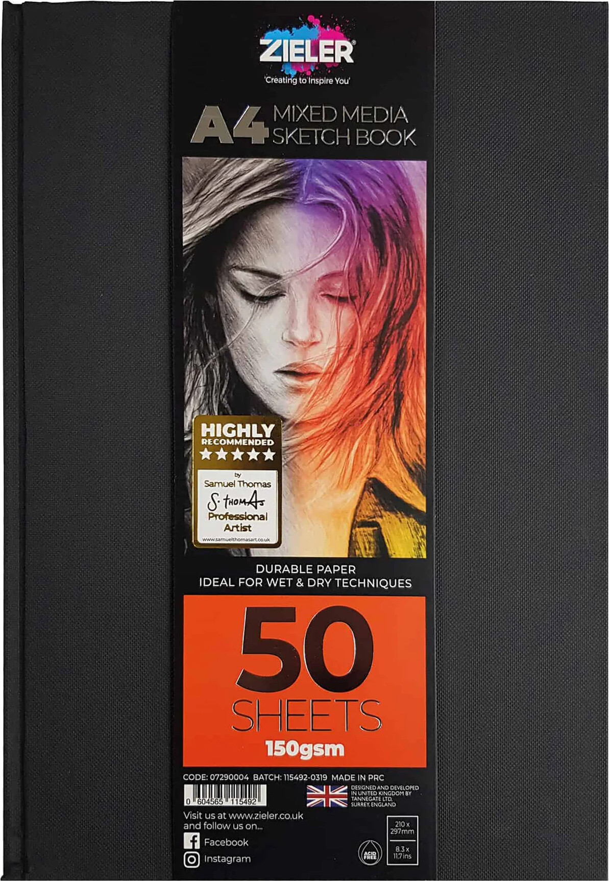 Skitsebog - A4 - 150 G - 50 Sider - Zieler