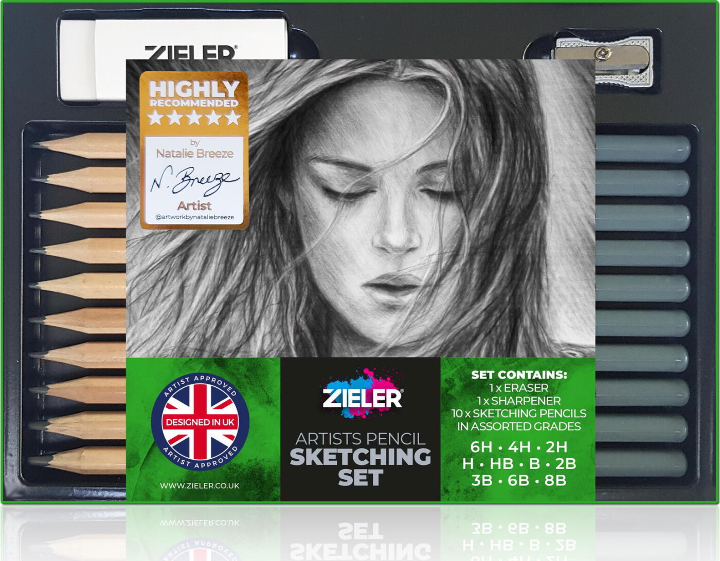 Zieler Tegneblyanter sæt m. 10 hårdheder