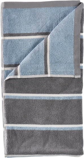 Håndklæde - 100% bomuld - Badehåndklæde 70x140 cm - Zone Denmark Sauna - Stribet Grey