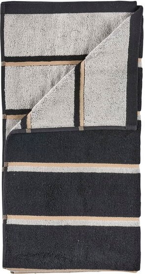 Zone Denmark - Sauna Badehåndklæde 140x70 Cm - Sort, Grå, Karamel