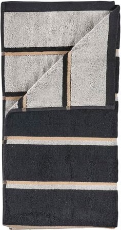 Håndklæde - 100% bomuld - 50x100 cm - Zone Denmark Sauna - Stribet Black