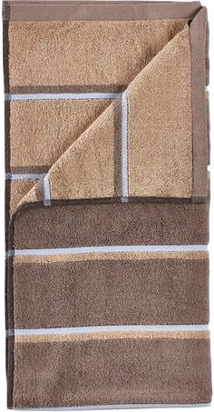 Håndklæde - 100% bomuld - 50x100 cm - Zone Denmark Sauna - Stribet Taupe