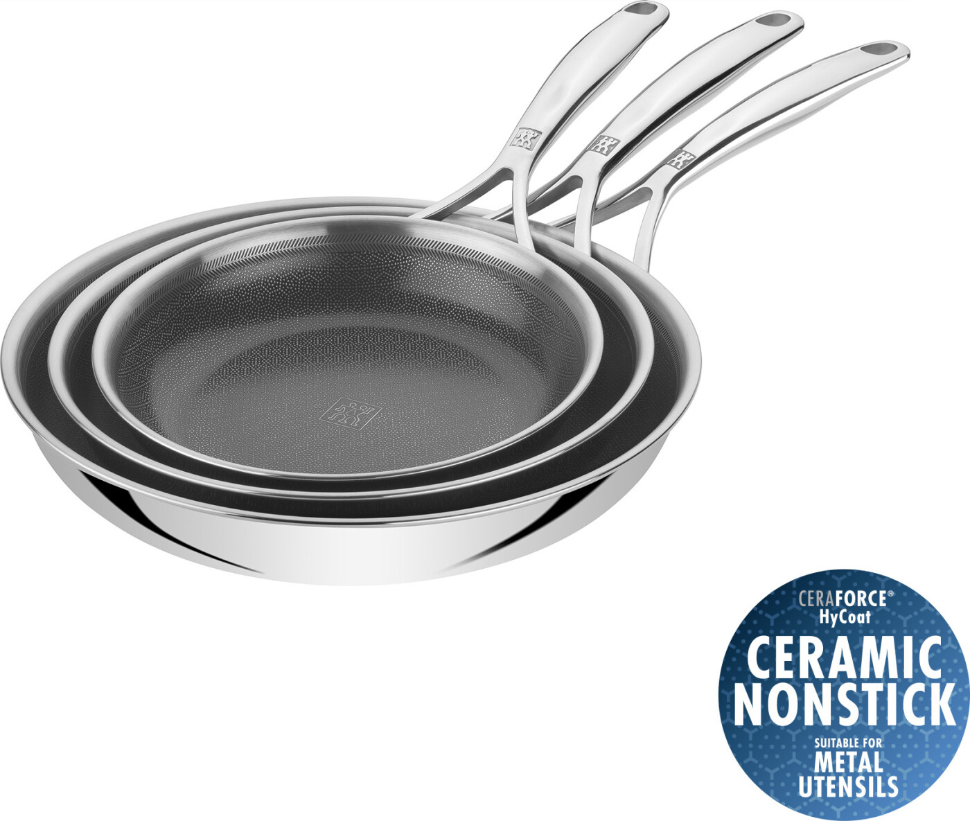 Zwilling - Peak Stegepandesæt - 18/10 Rustfrit Stål - 20 Cm, 24 Cm, 28 Cm