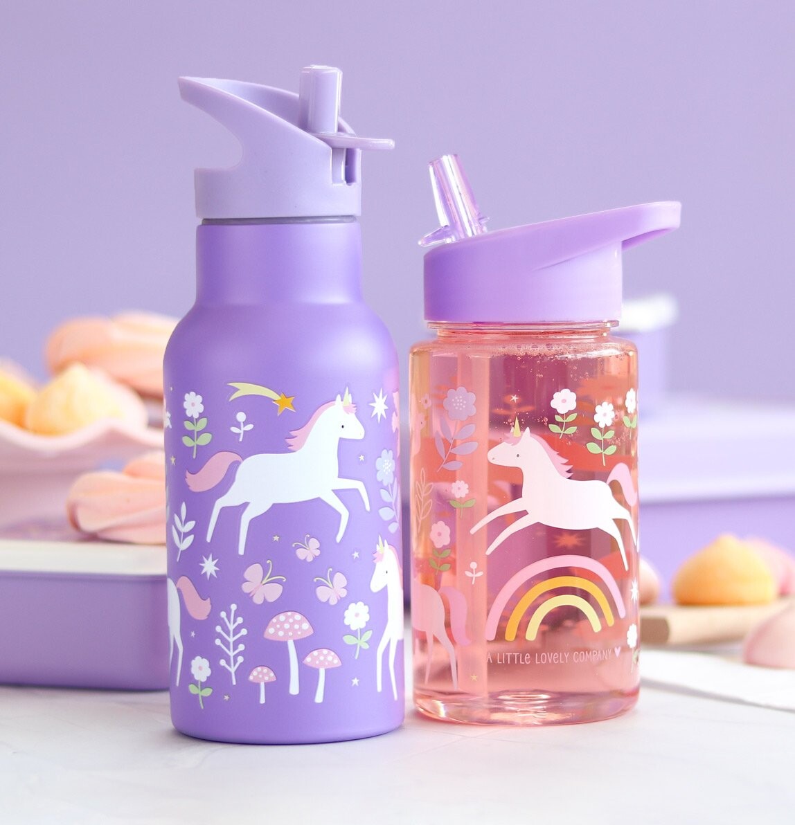 A Little Lovely Company - Rustfrit Stål Drikkeflaske - Unicorn Dreams