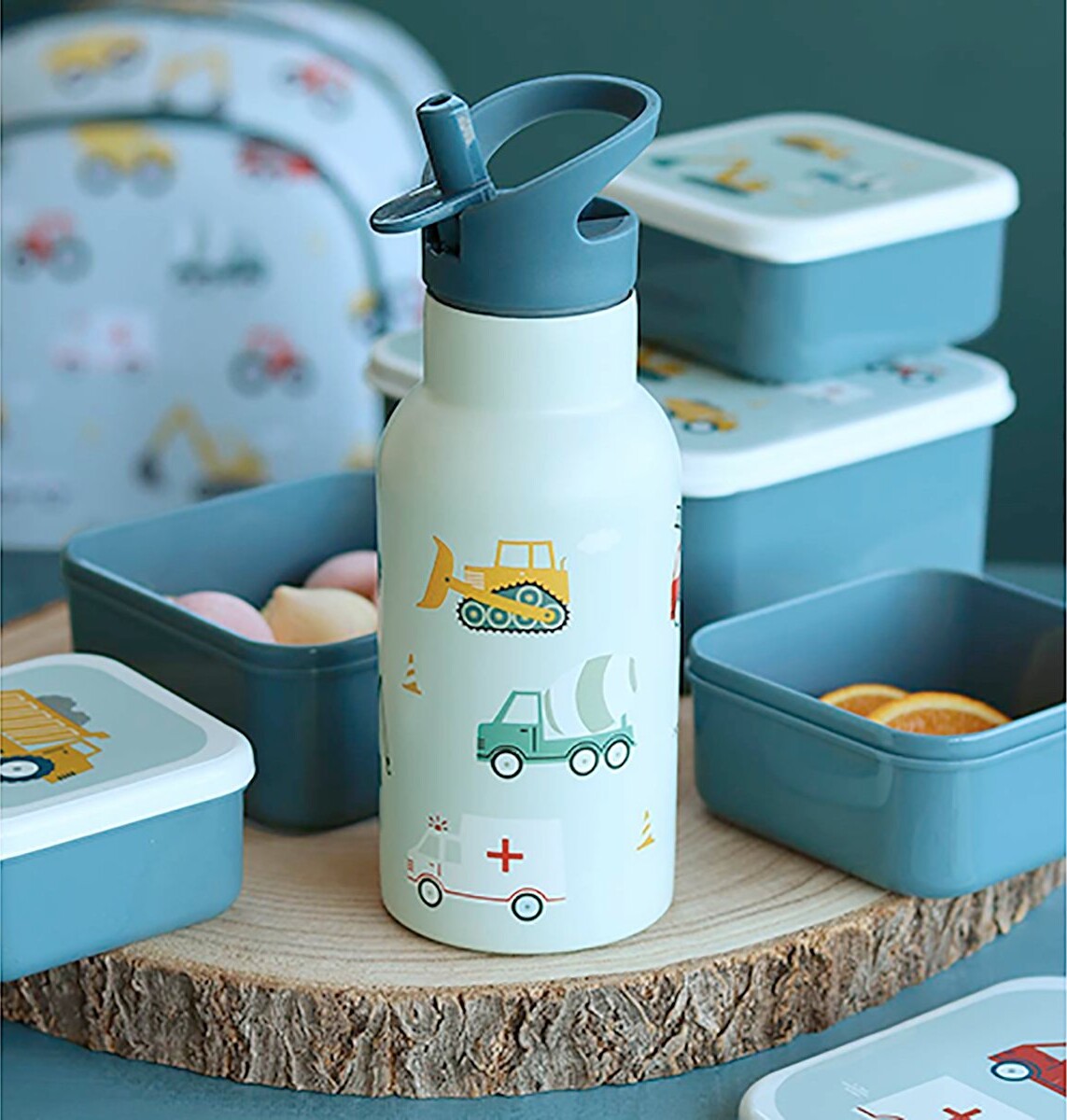 A Little Lovely Company - Rustfrit Stål Drikkeflaske - Vehicles - 73 X 20