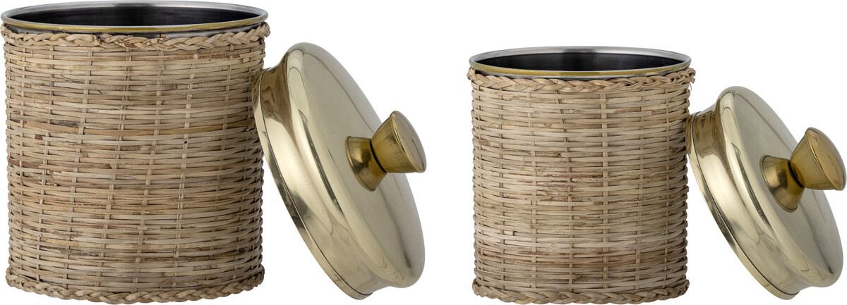 Bloomingville - Abas Krukke Med Låg - Brass - Rustfri Stål - 2 Stk