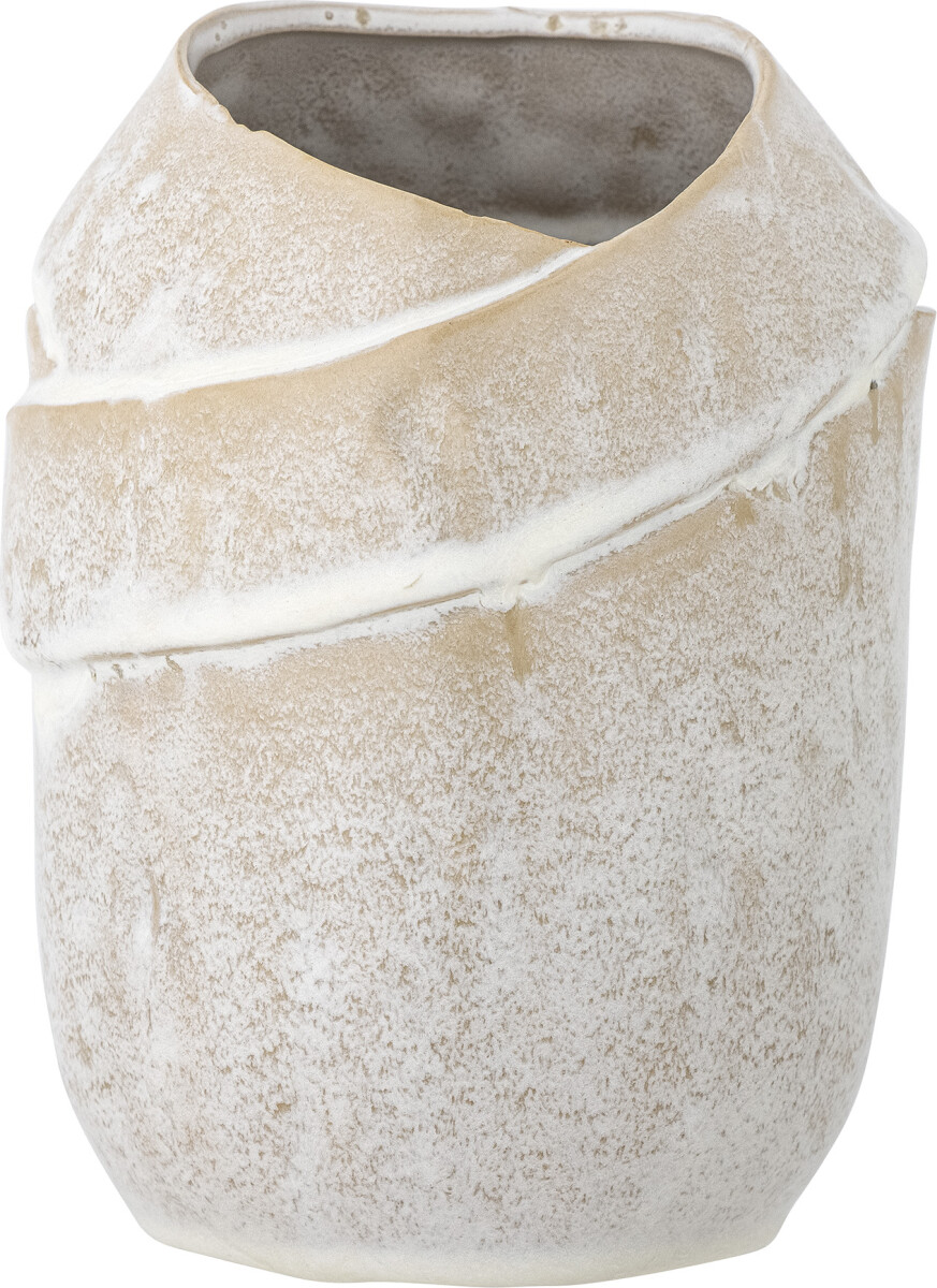 Bloomingville - Abeera Vase - Natur - Stentøj - H 20 Cm