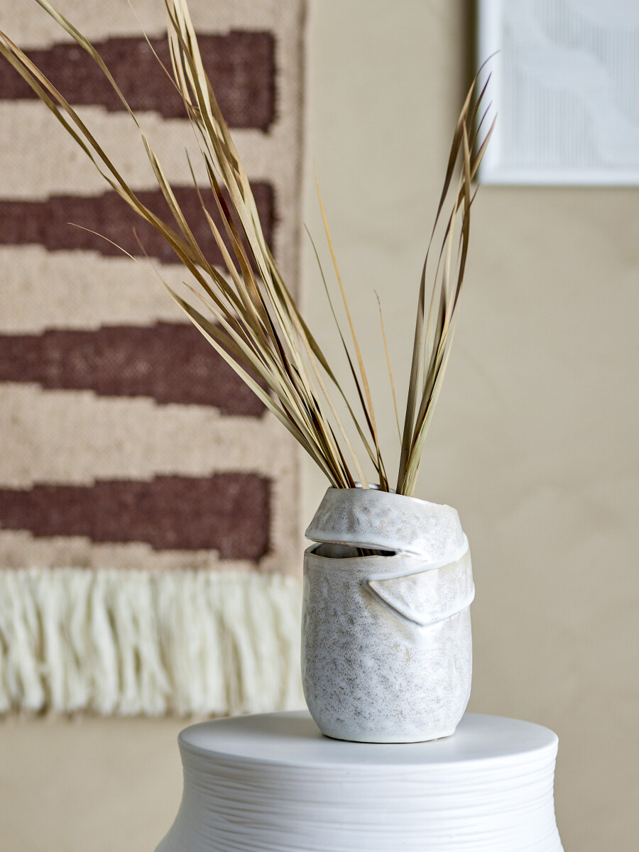 Bloomingville - Abeera Vase - Natur - Stentøj - H 20 Cm