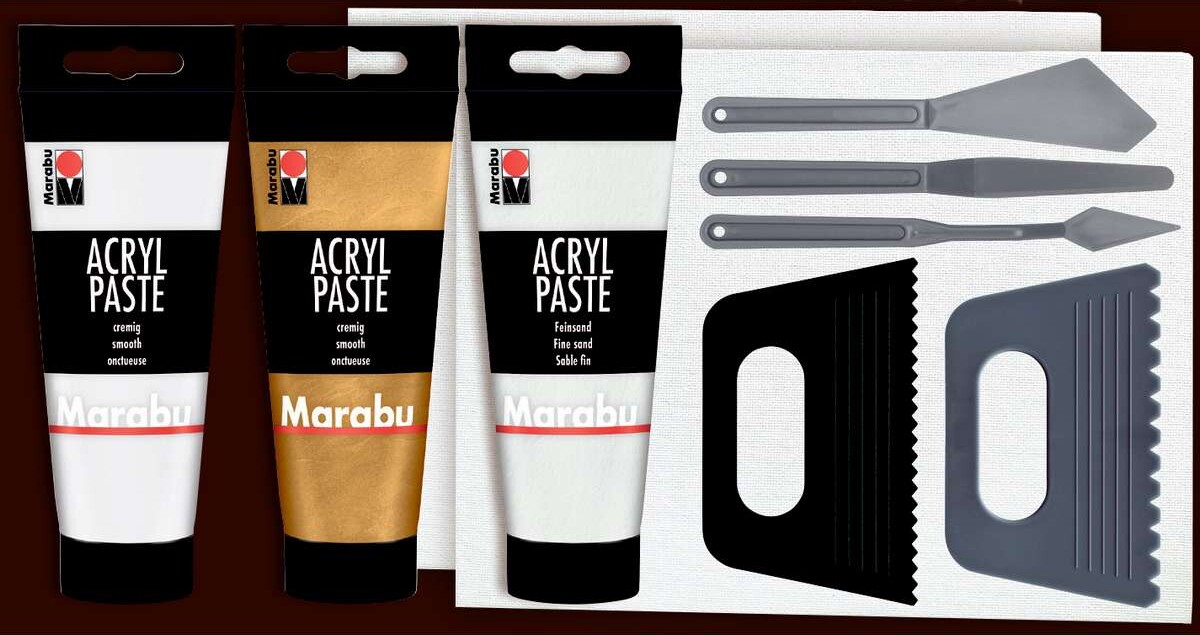 Strukturpasta Akryl - Struktur Maleri Diy Sæt - Marabu