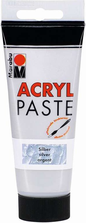 Strukturpasta Akryl - Acryl Paste - Sølv - 100 Ml - Marabu