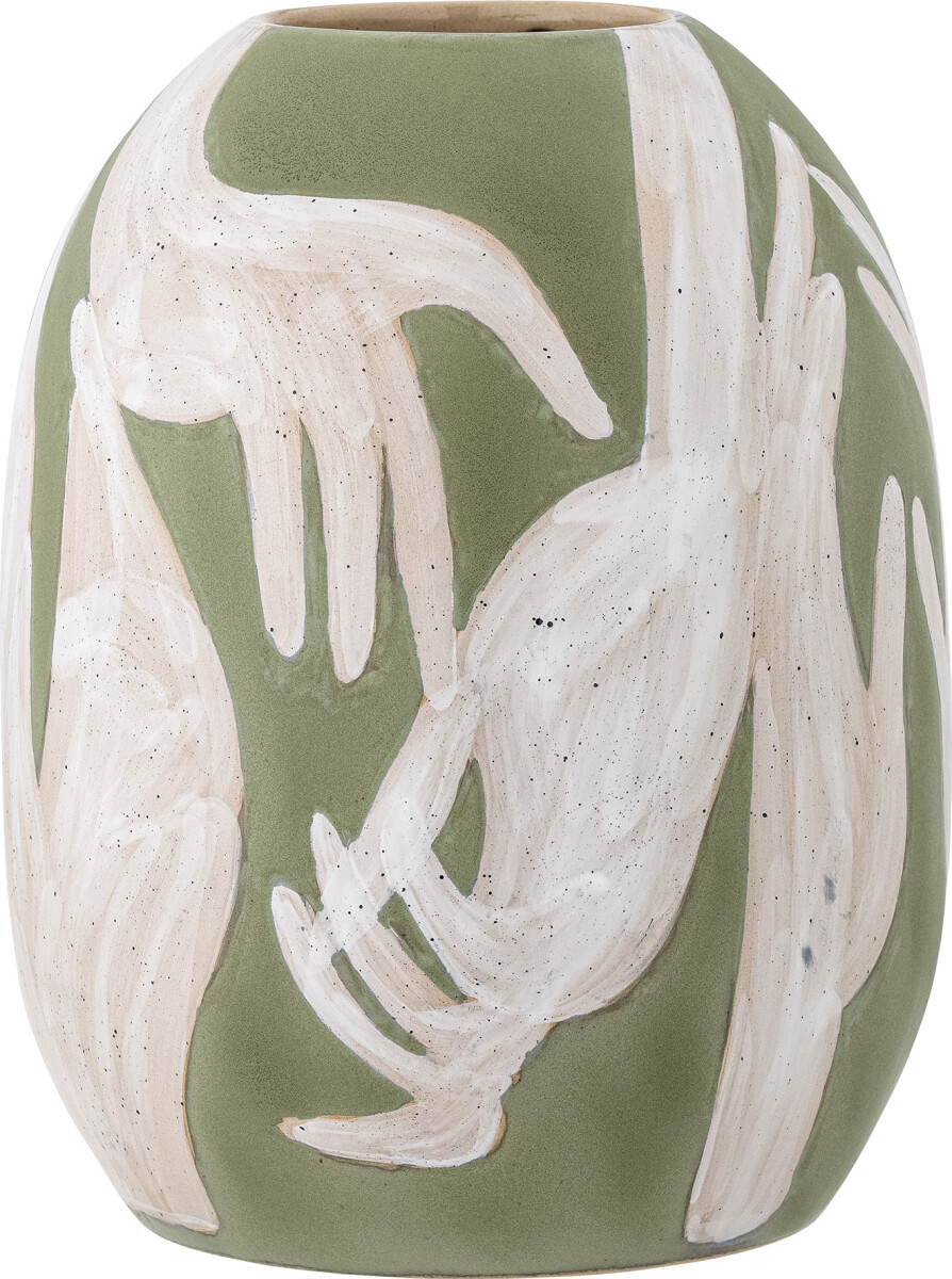 Bloomingville - Adalena Vase - Grøn - Stentøj - H 30 5 Cm