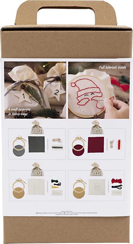 Kreativ Adventskalender - Broderi Diy - 4 Gaver