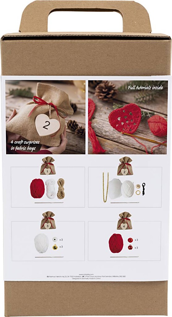 Kreativ Adventskalender - Hækling Diy - 4 Gaver
