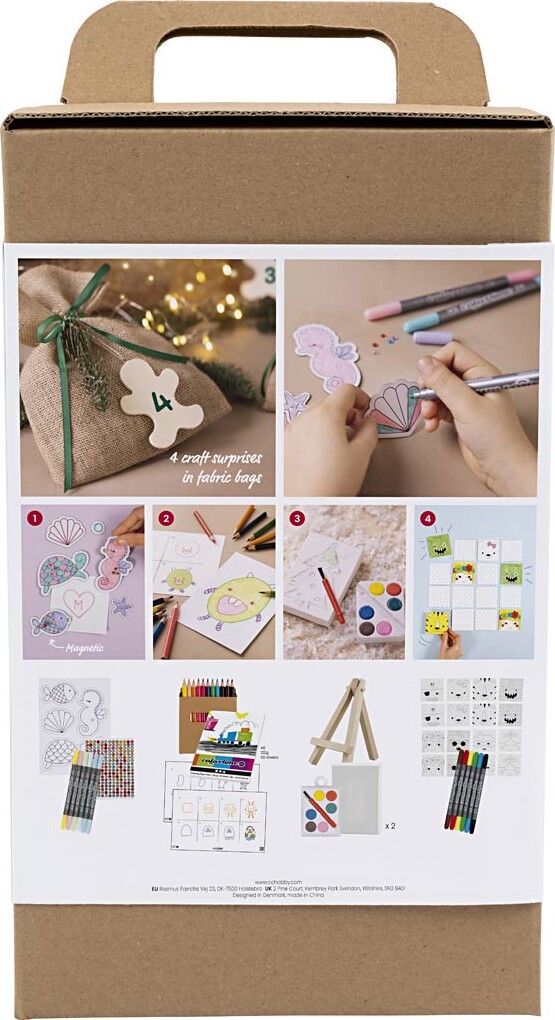 Kreativ Adventskalender - Tegne Diy - 4 Gaver